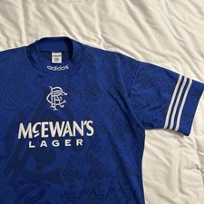 Rare Vintage 90s Adidas Glasgow Ranger FC Soccer Jersey Men's LRG/Xl Blue White