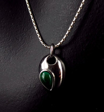 Pendant Silver 925 Malachite Green Brilliance Certificate - Attractive Modern & Classy