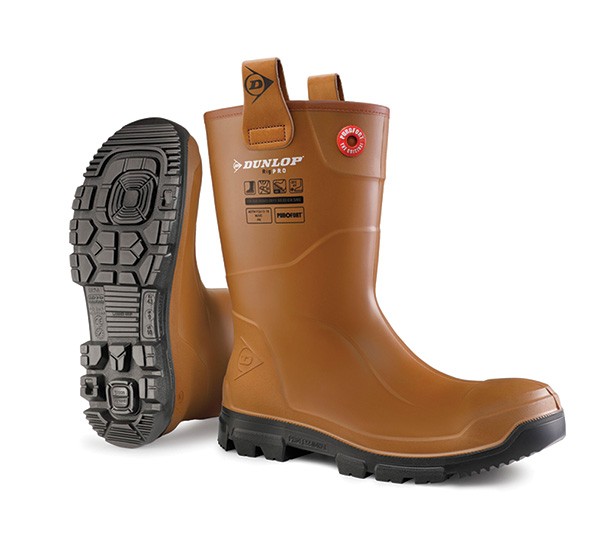 Dunlop Purofort Rigpro Unlined Steel Toe Cap Boot Tan 12 - Image 3