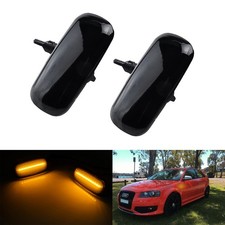 2x Led Seitenblinker Blinker Blinkleuchte schwarz Für Audi A8 S8 (D3/4E) 2002-07