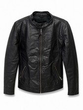 Echtlederjacke Schwarz | Bikerjacke / Cafe Ra...