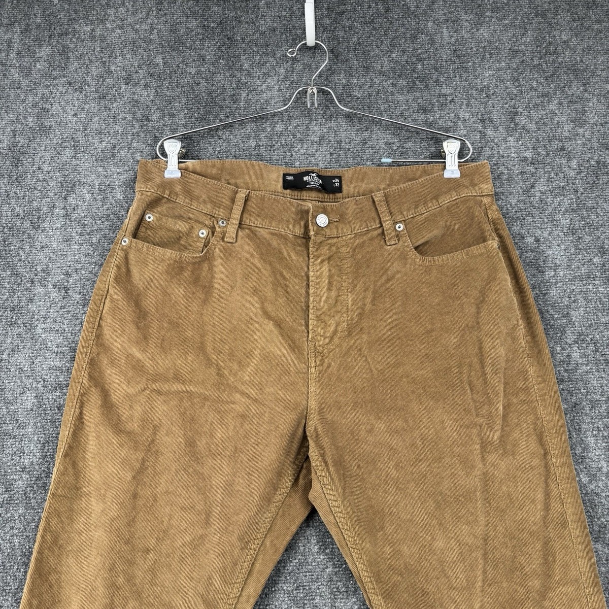 Hollister 90's Slim Men's Brown Corduroy Pants Size 34X30* Preppy