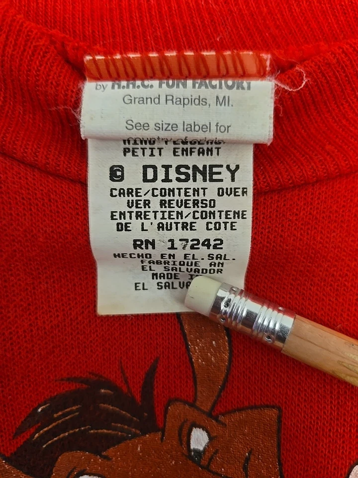 Vtg 90s Lion King Simba Kids Sweatshirt Disney USA Movie Logo 4T Toddler - Image 4 of 4