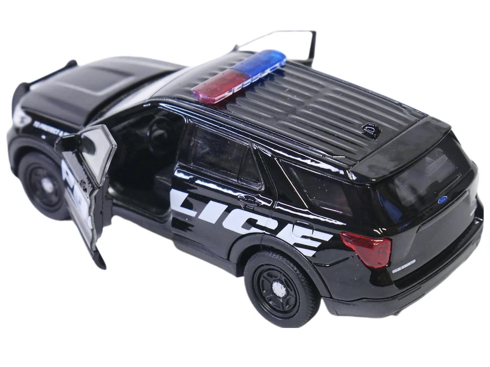 2023 Ford Explorer Police USA Car Model Toy Black Diecast 1:34-1:39 Scale Welly - Image 3 of 4
