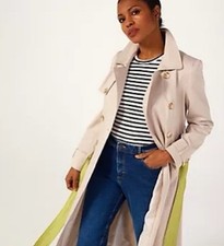 Helene Berman Double Breasted Trench Coat Stone Size 14