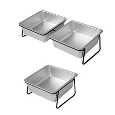 Erhöhter Haustiernapf Haustier Snack Behälter mit Ständer Ergonomisch Kippbar Edelstahl