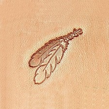 Tandy Leather Craftool Stamp Head Two Feathers - Beginner Leather Work Hand Tool