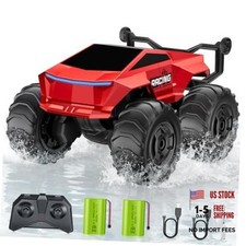 Remote Control Car RC Truck 1:16 Plus, 4WD Waterproof Amphibious RC Car All Red
