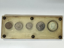 Vtg 1966 MCM Lucite Coin Display Paperweight ...