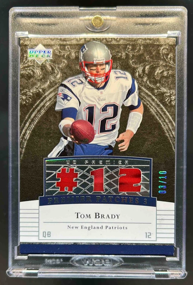 2007 Upper Deck Premier Том Брэди нашивки тройная платина #3/10 Patriots