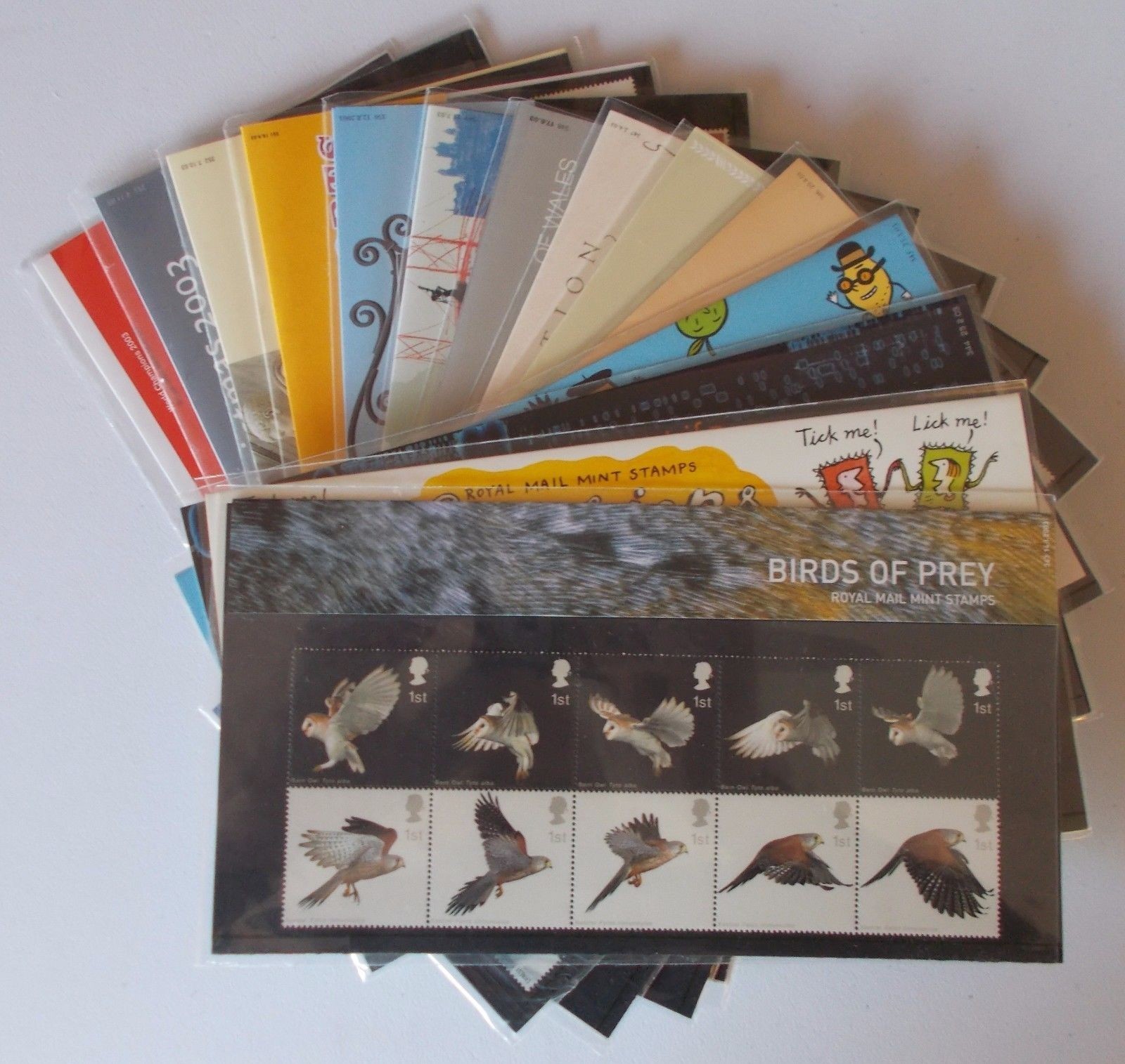 2003 Commemorative Presentation Packs. Complete year set of 14 packs.