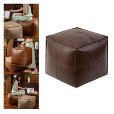 Morocco Ottoman Cover Pouf  Couch Cover Cushion Cover PU Leather Simple and