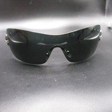 VERSACE MOD. 2053-B Rimless Shield Sunglasses Black Medusa Crystal Embellished