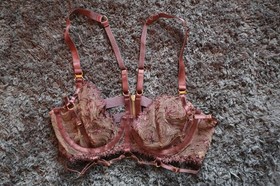 Bordelle Selene Bodice Bra Plum purple star embroidery 24k NWOT S Small