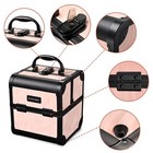 Byootique Rolling Makeup Train Case Trolley w/ Cube Case Cosmetic Organizer Pink — photo 6
