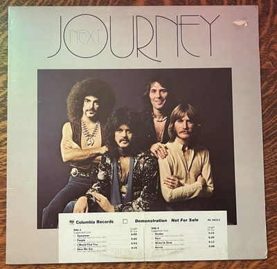 WHITE LBL PROMO** 12'' LP~ JOURNEY~ 1977~ NEXT~TITLES PROMO STICKER