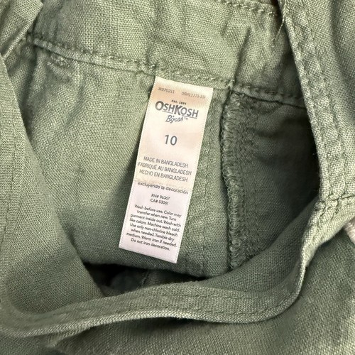 OshKosh B’gosh Green Linen Blend Overalls - Picture 4 of 5