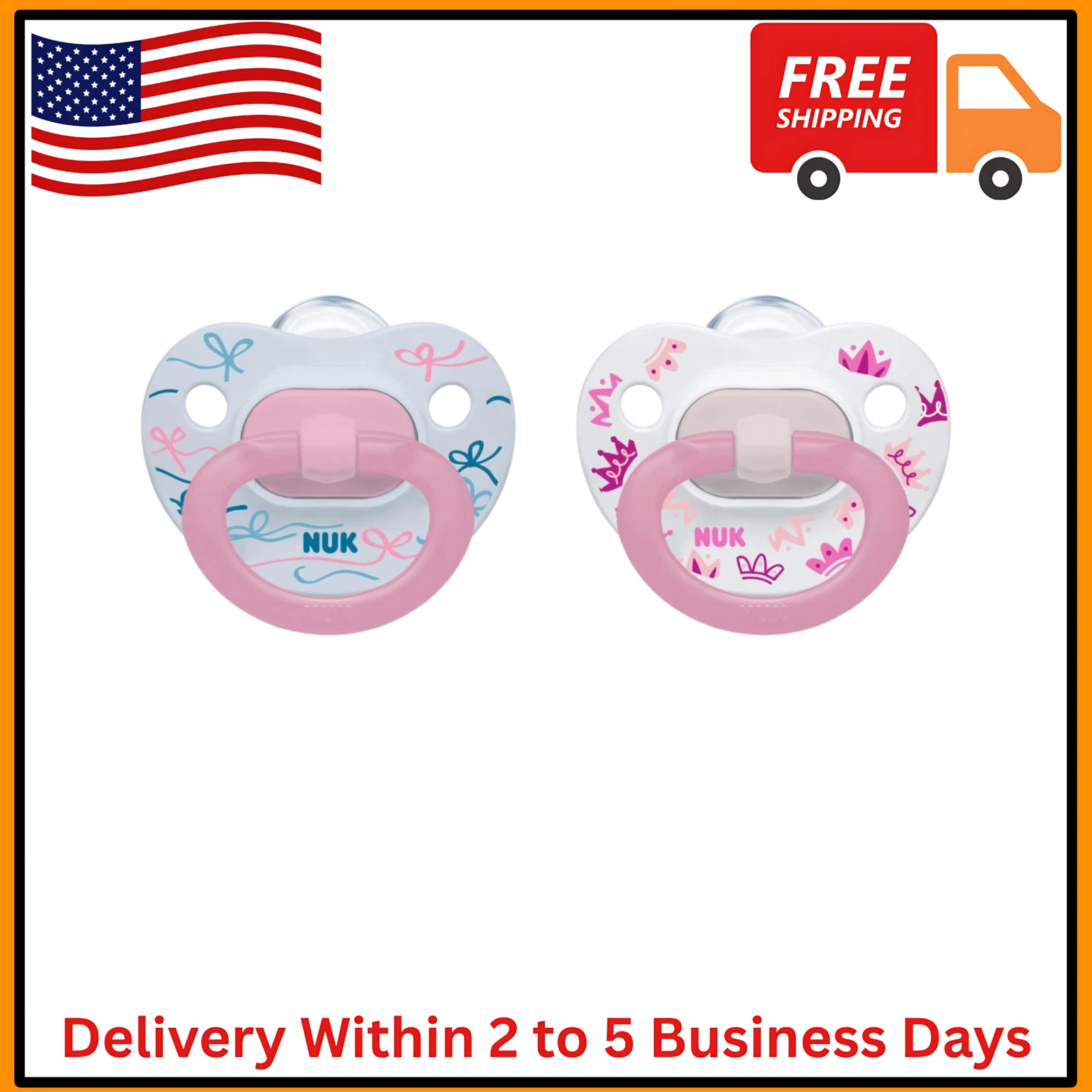 NUK Comfy Orthodontic Pacifiers Pink 18-36 Months 2 Count
Opens in a new window or tab