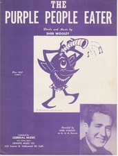 SHEB WOOLEY-ORIGINAL SHEET MUSIC-"THE PURPLE PEOPLE EATER"