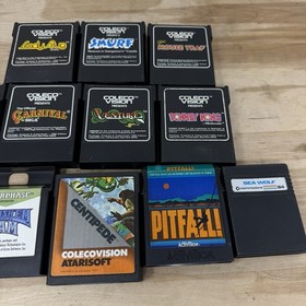 Vintage ColecoVision 2400 Console + 2 Controllers + 12 Games / As Is Condition