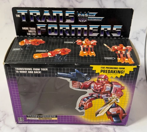 Vintage Original 1986 Transformers G1 Predacon Rampage Box Only No Action Figure