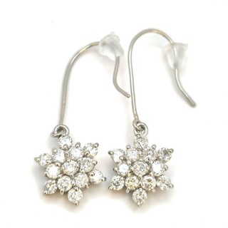 Jewelry Pierced Earring Natural Diamond 1.16ct Platinum 5524917