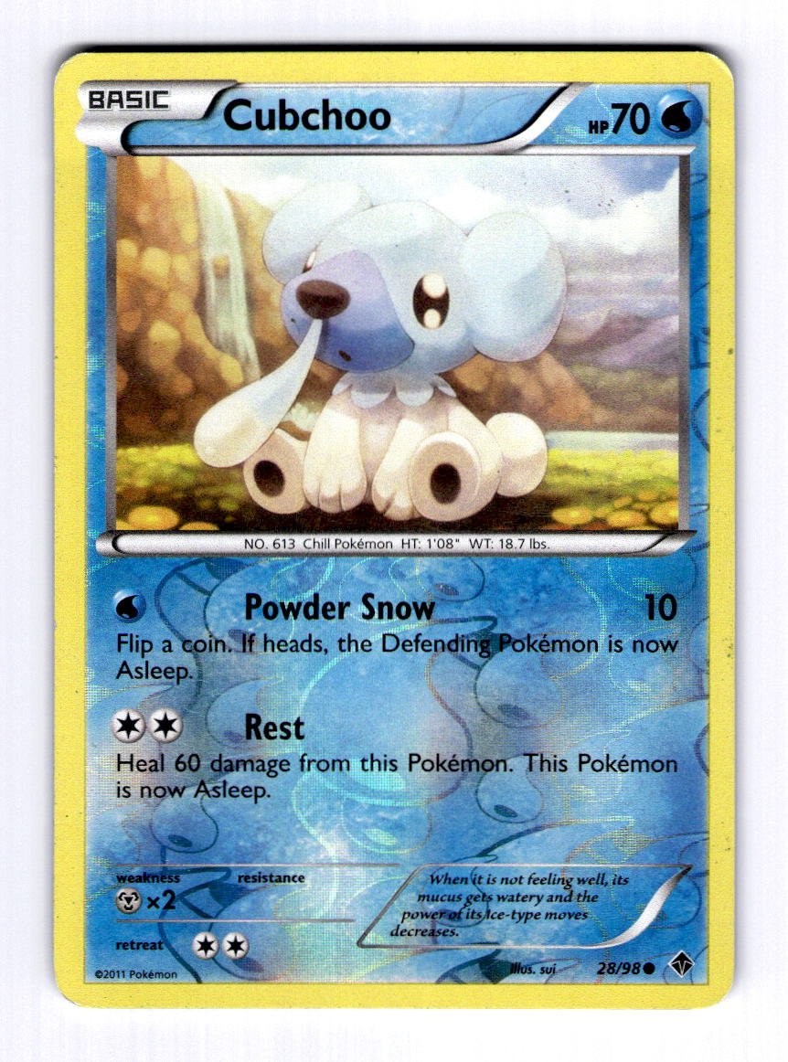 Cubchoo (28) Emerging Powers #28 (2011) Common Reverse Holo LP Pokemon