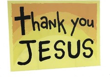 Printed Christian Yard Sign Thank You Jesus w/ Stake 18"x24" by Memory Cross