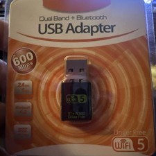 USB Wifi Adapter Dual Band  Bluetooth  600 Mbps NEW