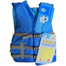 X2O Universal Adult Life Vest and Jacket, 30" - 52" Chest , Blue Ocean