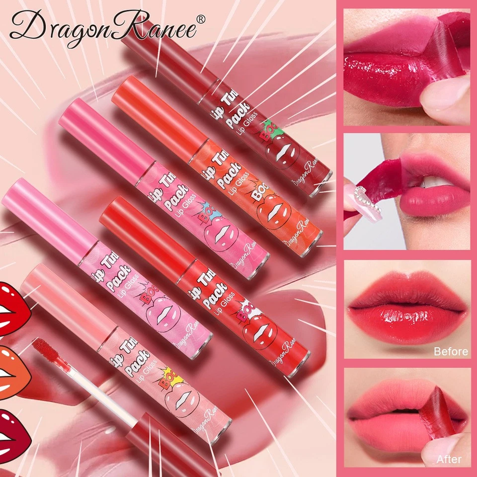 Peel Off Hydrating Lip Gloss Tinted Lip Stain Moisturizing Non Sticky - Image 4 of 4