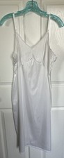 VTG Sears Antron III Nylon Full Slip Dress White Lace Trim 17 Bust M