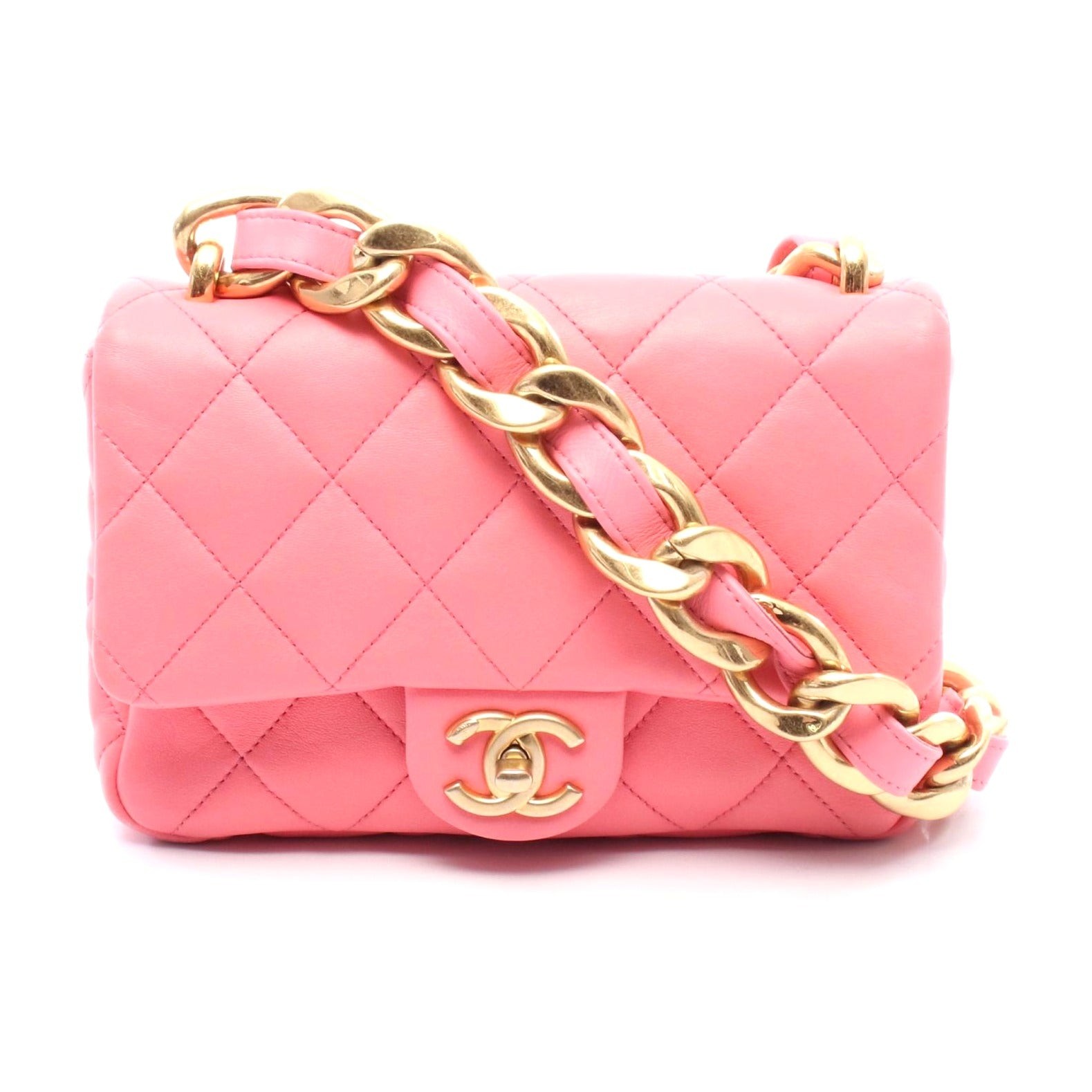 Chanel Matelasse Leather Shoulder Bag Women Pink One Size 535047