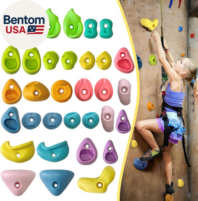 32 PCS Rock Climbing Wall for Kids,Rock Wall Climbing Holds,Adults Climbing Wall
