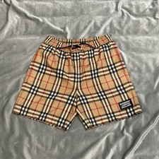 BURBERRY BOYS GALVIN CHECK SWIM TRUNKS SZ 10 Y