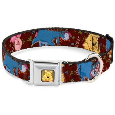 Dog Collar Seatbelt Buckle Mickey Expressions Close Up Black White 16 to 23 I...