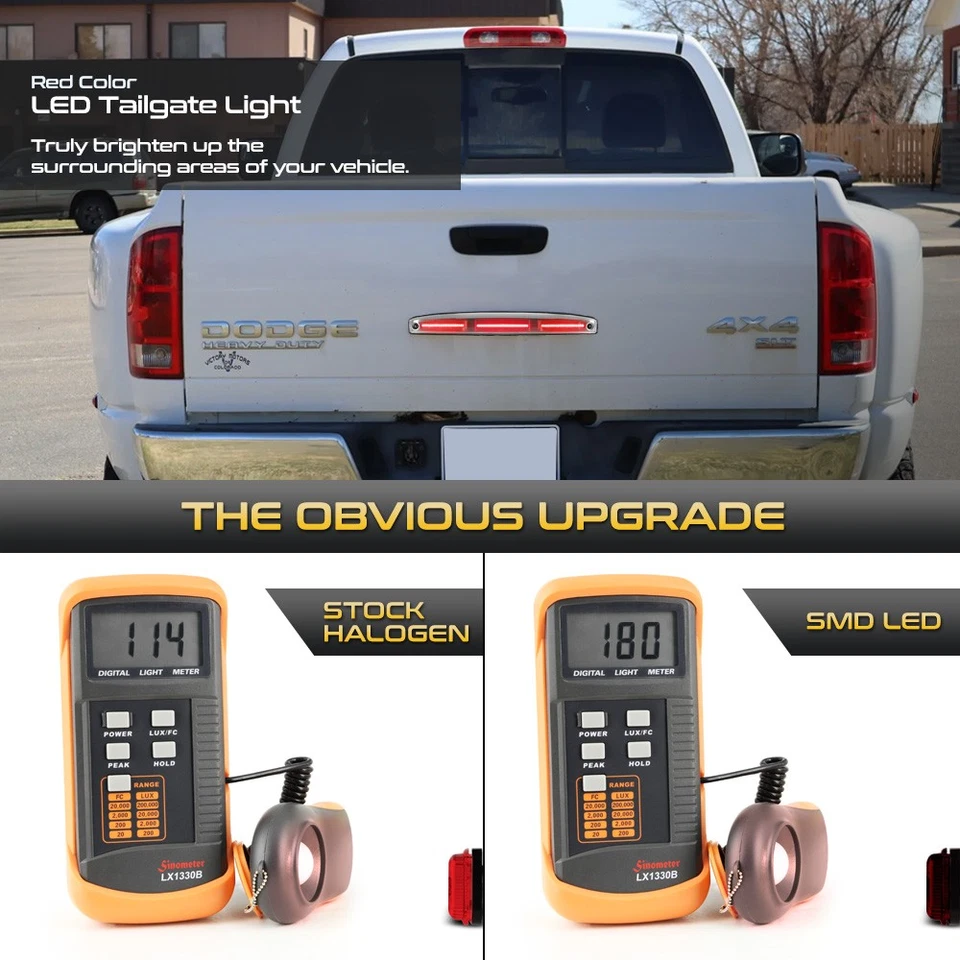 Full LED Tailgate Smoked Tail Braking Lights For 2003-2006 Ram 2500 3500 Dually Foto 3 de 4