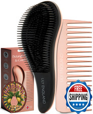 Lily England Detangling Comb  Hair Brush Set - Wide Tooth Comb for Curly, Strai