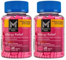 Image for Member's Mark Allergy Relief 25mg 600 Minitabs Tablets X 2 Bottles UK