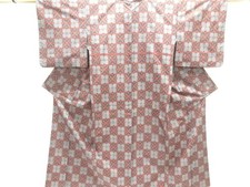 7614736: JAPANESE KIMONO / OSHIMA TSUMUGI / WOVEN FLOWER