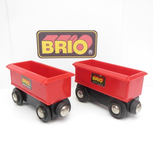 Red Loads Wagons Vintage BRIO Wooden Railway