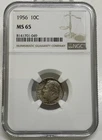 1956 Roosevelt Dime 10c NGC MS 65 Mint State Uncirculated Coin Nice Toning