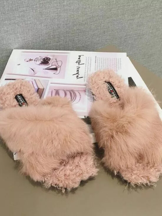 stivali ciabatte sabot rosa morbide pelo pelliccia pelle sintetica 1466