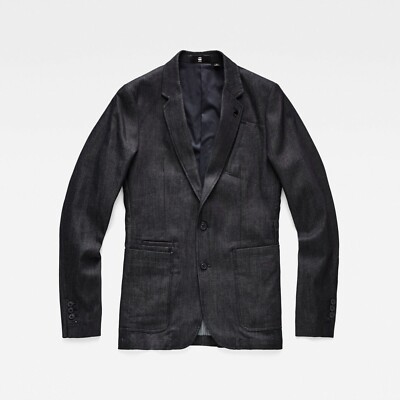 New G-Star Raw Varve Blazer S Black Raw Denim suit jacket sport