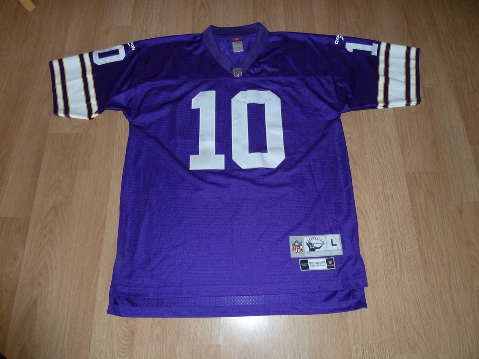 NFL 锐步明尼苏达维京人 Fran Tarkenton #10 球衣男式 L 码 — 第 2/4 张图片