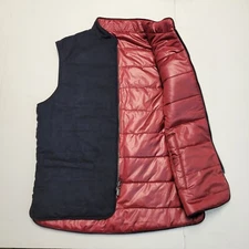 $298 New JOHNNIE-O Nylon REVERSIBLE Vest Full Zip Men MEDIUM Navy Blue Red SILAS