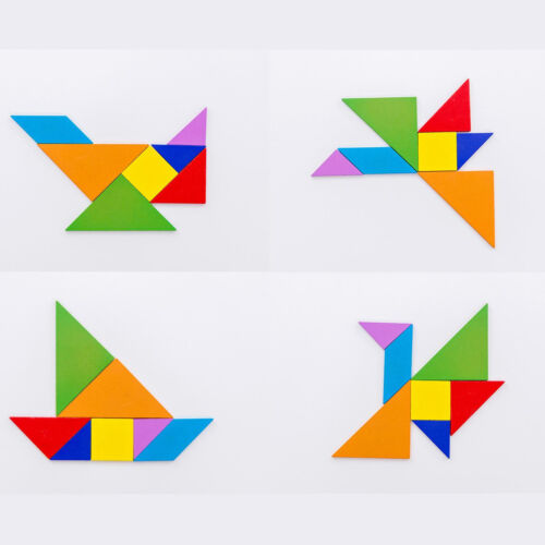New Tangram Wooden Puzzle Brain Teaser Mind Game Brain Training Gift For Kids - Picture 7 of 19