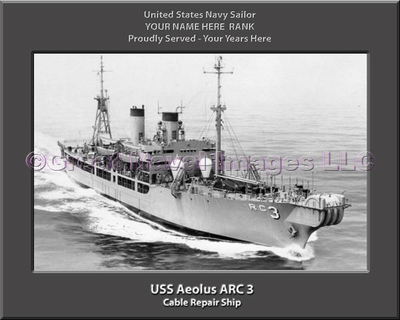USS Aeolus ARC 3 Personalized Canvas Ship Photo Print Navy Veteran Gift