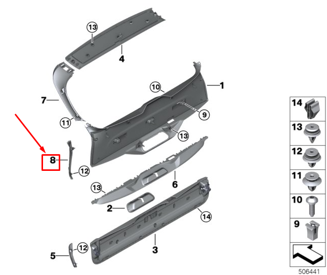 BMW X5 G05 Rear Left Tailgate Trim 51498738627 NEW GENUINE | eBay