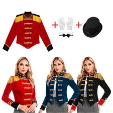 Women's Circus Ringmaster Tassel Jacket Coat Victorian Tailcoat Dress Up Costume